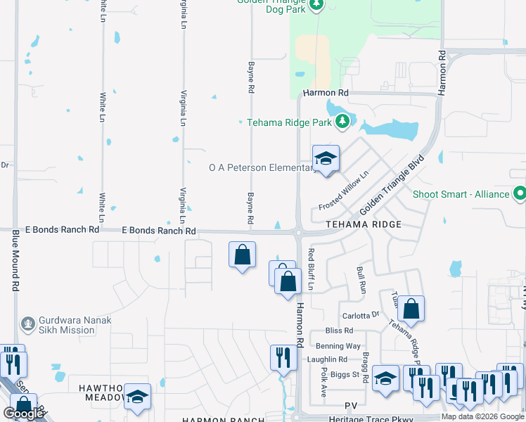 map of restaurants, bars, coffee shops, grocery stores, and more near 251 Bayne Rd in Haslet