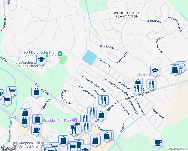 map of restaurants, bars, coffee shops, grocery stores, and more near 116 Cedar Grove Drive in Charleston