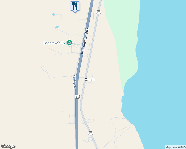 map of restaurants, bars, coffee shops, grocery stores, and more near 14341 New Mexico 187 in Caballo