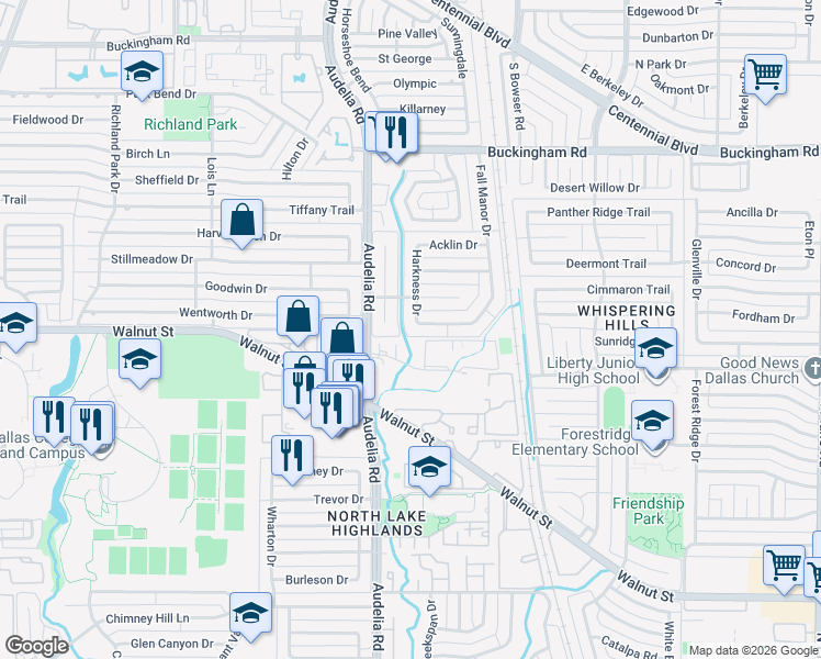 map of restaurants, bars, coffee shops, grocery stores, and more near 24 Lawler Road in Dallas