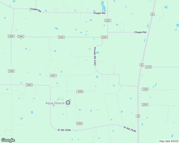 map of restaurants, bars, coffee shops, grocery stores, and more near 1595 Pr Road 2541 in Quinlan
