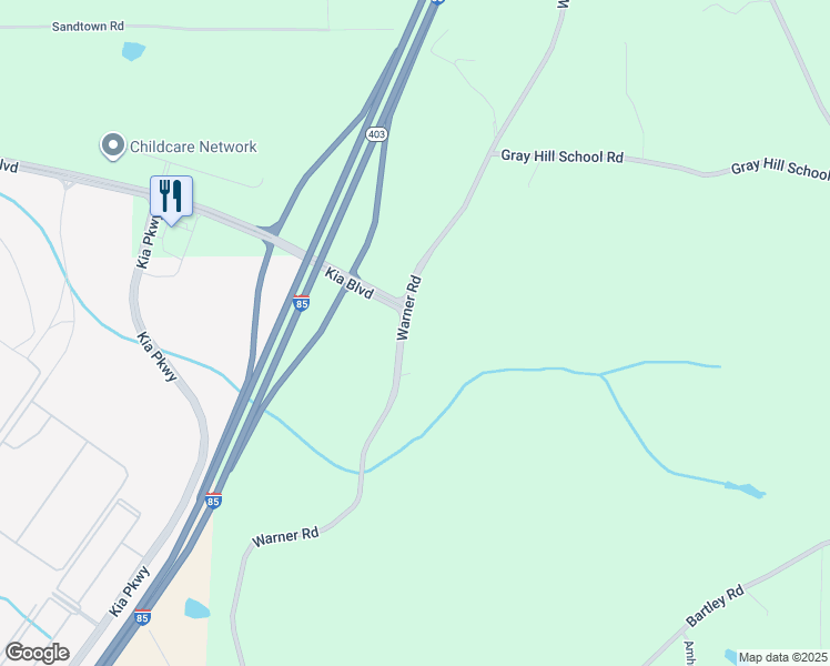 map of restaurants, bars, coffee shops, grocery stores, and more near 648 Warner Road in West Point