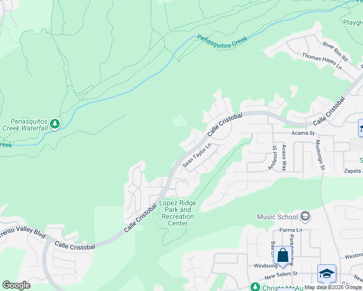 map of restaurants, bars, coffee shops, grocery stores, and more near 7488 Calle Cristobal in San Diego