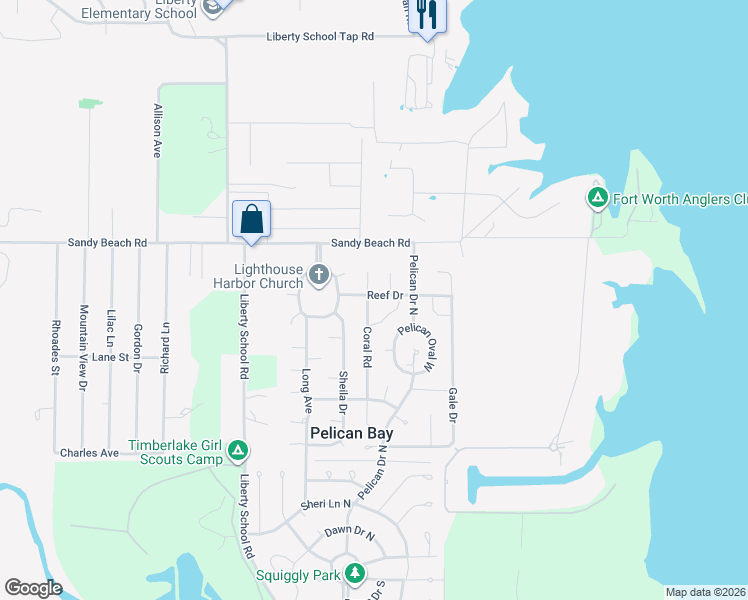 map of restaurants, bars, coffee shops, grocery stores, and more near 1837 Coral Road in Azle