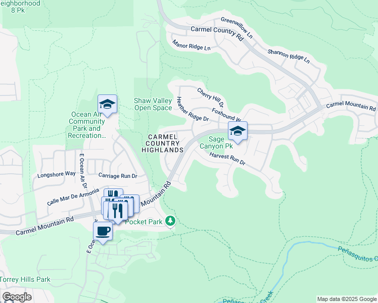 map of restaurants, bars, coffee shops, grocery stores, and more near 5229 Brickfield Lane in San Diego