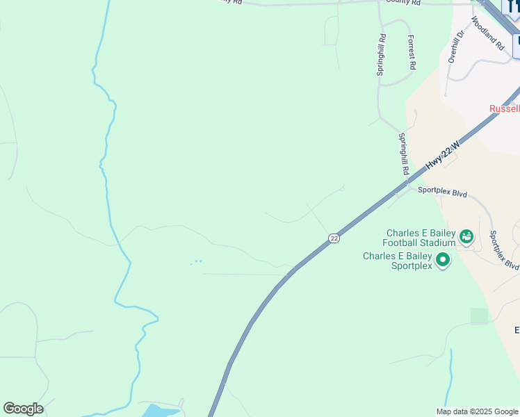 map of restaurants, bars, coffee shops, grocery stores, and more near 2697 Oakwoods Lane in Alexander City