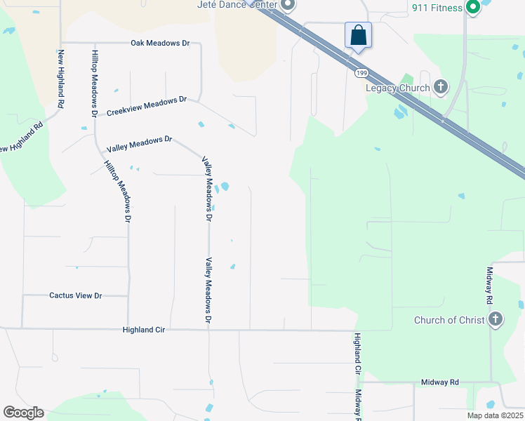 map of restaurants, bars, coffee shops, grocery stores, and more near 202 Clay Court in Springtown