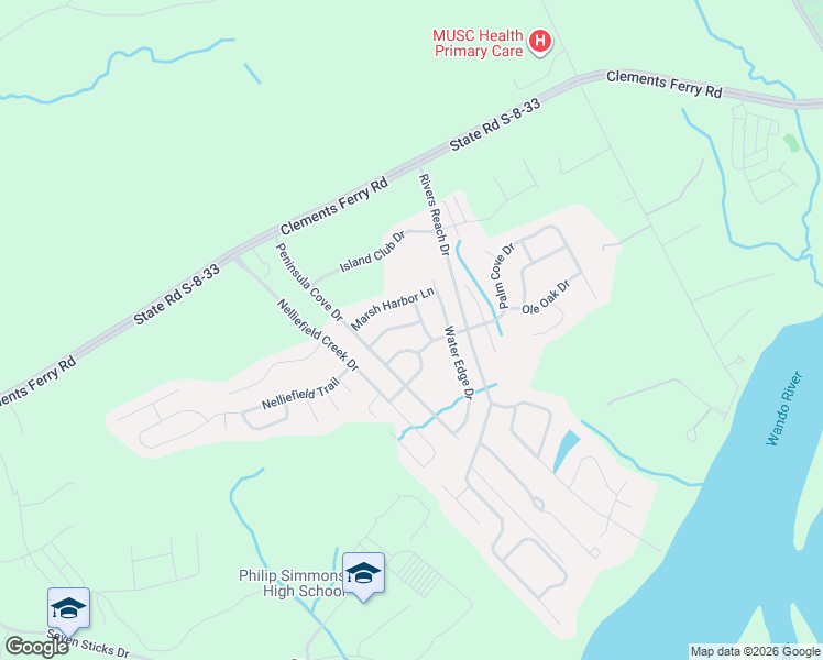 map of restaurants, bars, coffee shops, grocery stores, and more near 1141 River Bay Lane in Charleston