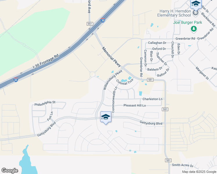 map of restaurants, bars, coffee shops, grocery stores, and more near 210 Campbell Court in Royse City