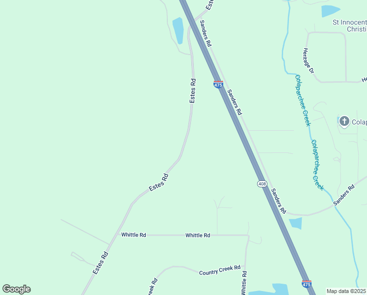 map of restaurants, bars, coffee shops, grocery stores, and more near 9796 Estes Road in Macon