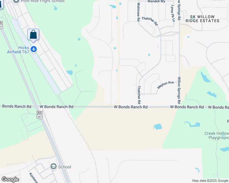 map of restaurants, bars, coffee shops, grocery stores, and more near 10932 Blue Sky Drive in Haslet