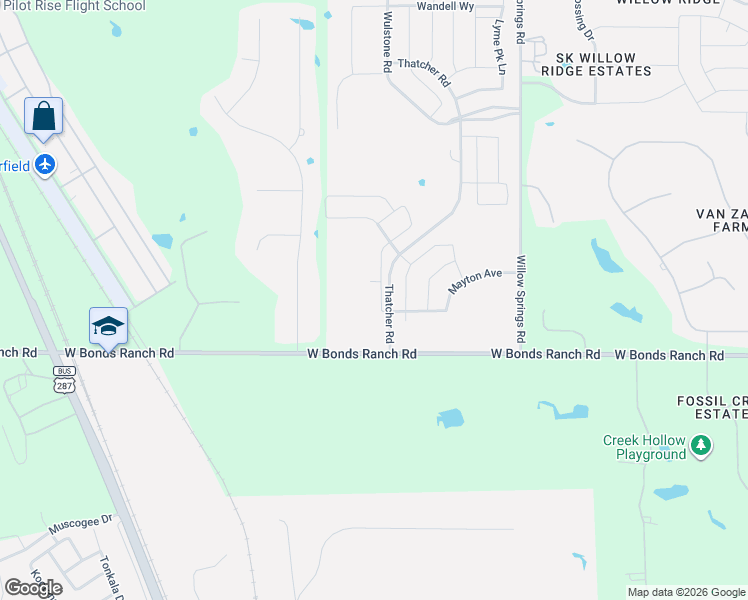 map of restaurants, bars, coffee shops, grocery stores, and more near 1676-1838 West Bonds Ranch Road in Haslet