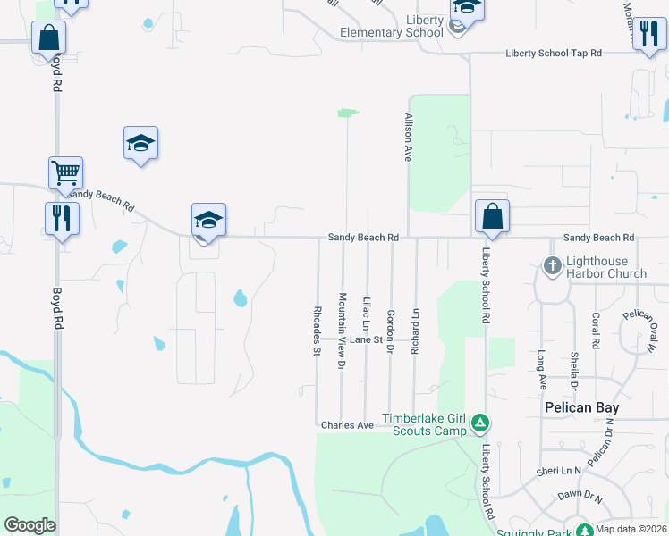 map of restaurants, bars, coffee shops, grocery stores, and more near 116 Mountain View Drive in Azle
