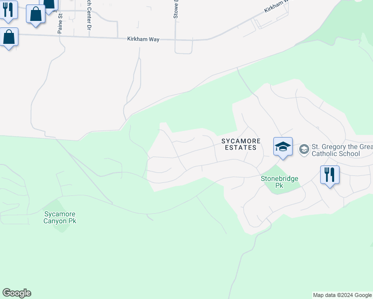 map of restaurants, bars, coffee shops, grocery stores, and more near 14552 Whispering Ridge Road in San Diego