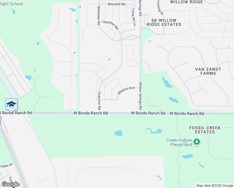 map of restaurants, bars, coffee shops, grocery stores, and more near 1588-1838 West Bonds Ranch Road in Haslet