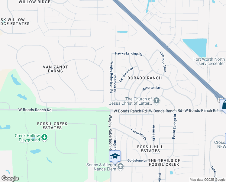 map of restaurants, bars, coffee shops, grocery stores, and more near 10773 Braemoor Drive in Haslet