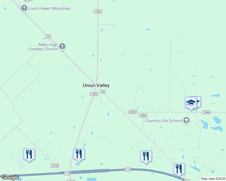map of restaurants, bars, coffee shops, grocery stores, and more near 9055 Farm to Market 35 in Royse City