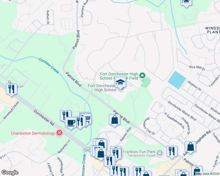 map of restaurants, bars, coffee shops, grocery stores, and more near 8635 Arthur Hills Circle in Charleston