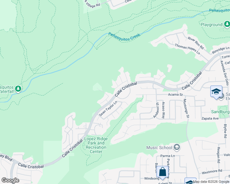 map of restaurants, bars, coffee shops, grocery stores, and more near 7503 Raven Ridge Point in San Diego