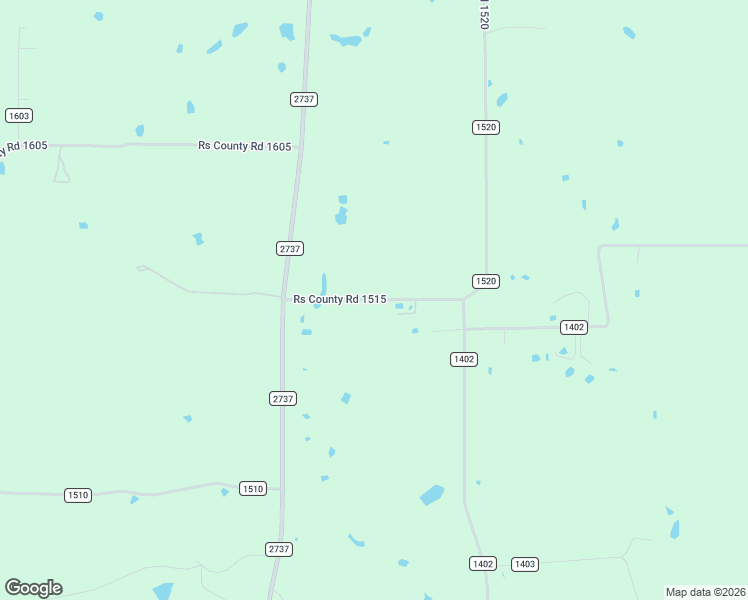 map of restaurants, bars, coffee shops, grocery stores, and more near County Road 1515 in Rains County