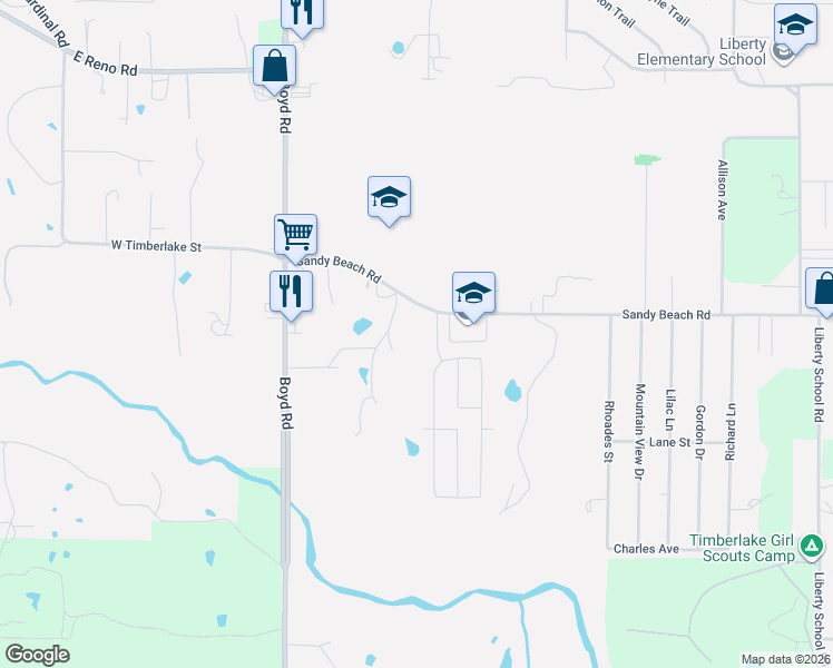 map of restaurants, bars, coffee shops, grocery stores, and more near 400 Sandy Beach Road in Azle