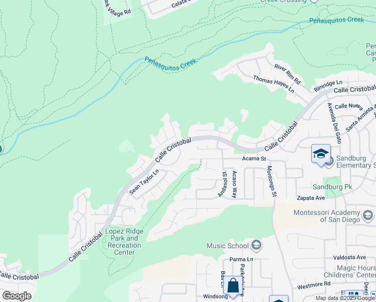 map of restaurants, bars, coffee shops, grocery stores, and more near 11565 Caminito La Bar in San Diego
