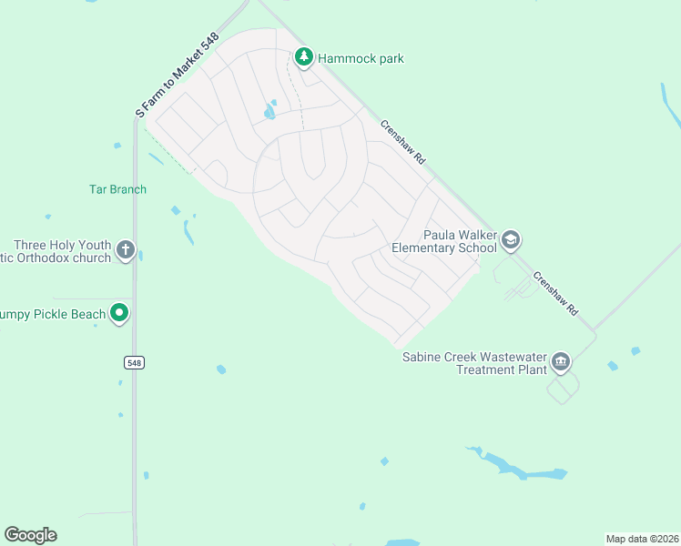 map of restaurants, bars, coffee shops, grocery stores, and more near Crenshaw Road in Royse City