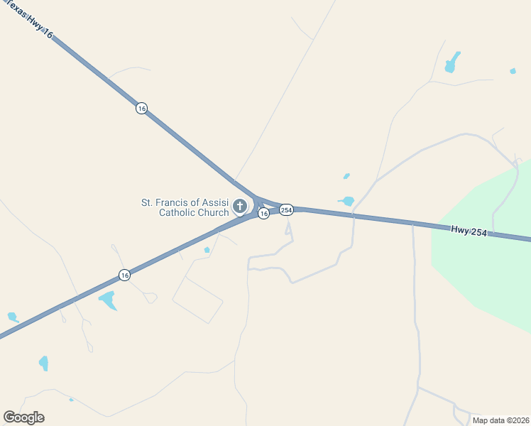 map of restaurants, bars, coffee shops, grocery stores, and more near Texas 16 in Graford