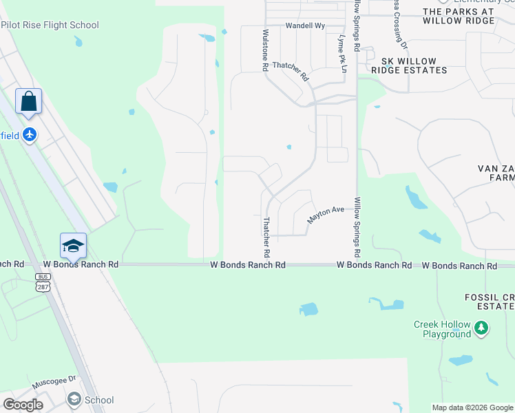map of restaurants, bars, coffee shops, grocery stores, and more near 10956 Blue Sky Drive in Haslet