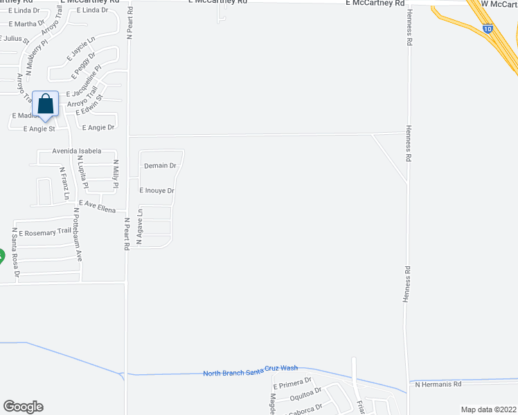 map of restaurants, bars, coffee shops, grocery stores, and more near 1790 North Wildflower Lane in Casa Grande