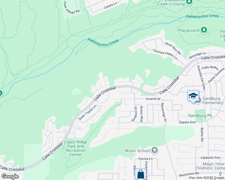 map of restaurants, bars, coffee shops, grocery stores, and more near 11595 Caminito La Bar in San Diego