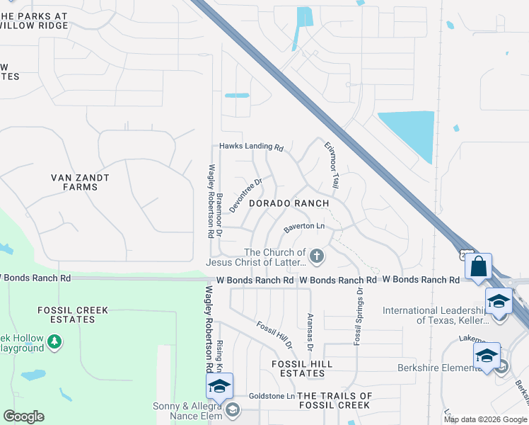 map of restaurants, bars, coffee shops, grocery stores, and more near 10828 Irish Glen Trail in Haslet