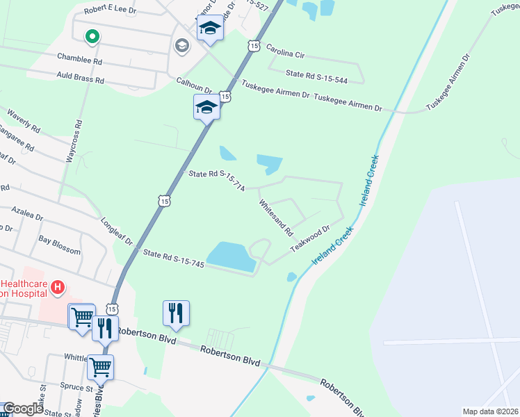 map of restaurants, bars, coffee shops, grocery stores, and more near 108 Whitesand Road in Walterboro