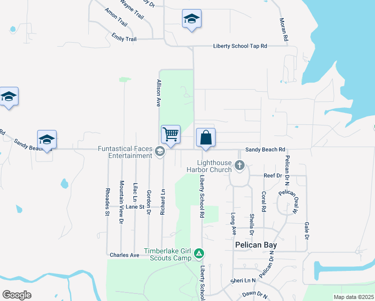map of restaurants, bars, coffee shops, grocery stores, and more near 1200 Sandy Beach Road in Azle