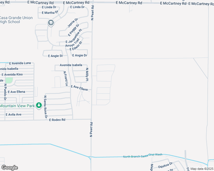 map of restaurants, bars, coffee shops, grocery stores, and more near 1552 East Kendall Place in Casa Grande