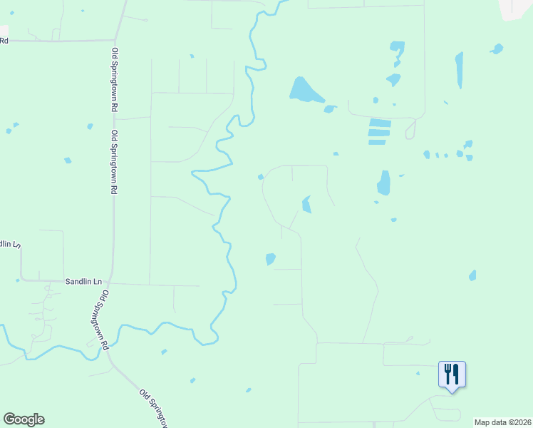 map of restaurants, bars, coffee shops, grocery stores, and more near 169 Oak Grove Way in Springtown