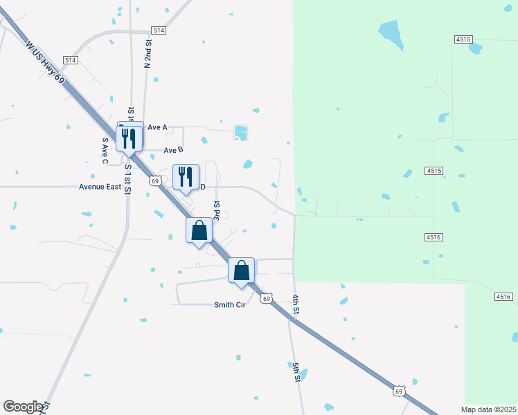 map of restaurants, bars, coffee shops, grocery stores, and more near 458 Avenue D in Point