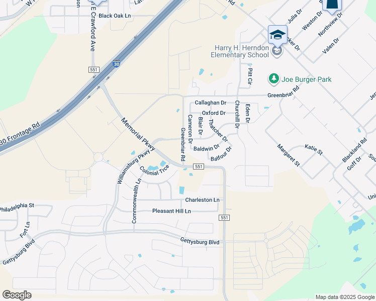 map of restaurants, bars, coffee shops, grocery stores, and more near 110 Cameron Drive in Royse City