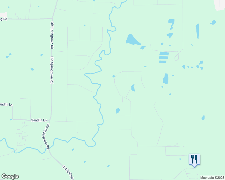 map of restaurants, bars, coffee shops, grocery stores, and more near 169 Oak Grove Way in Springtown
