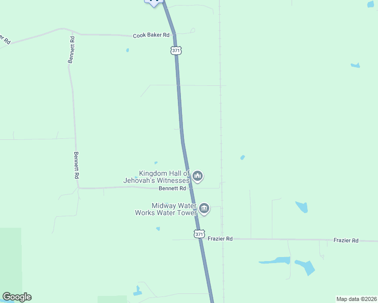 map of restaurants, bars, coffee shops, grocery stores, and more near 25707 U.S. 371 in Sarepta