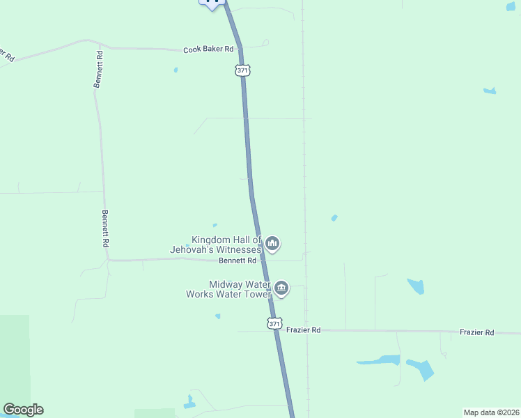 map of restaurants, bars, coffee shops, grocery stores, and more near 25707 U.S. 371 in Sarepta