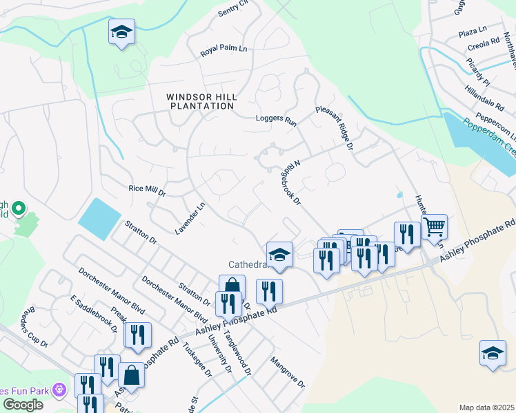 map of restaurants, bars, coffee shops, grocery stores, and more near 8351 Coventry Court in Charleston