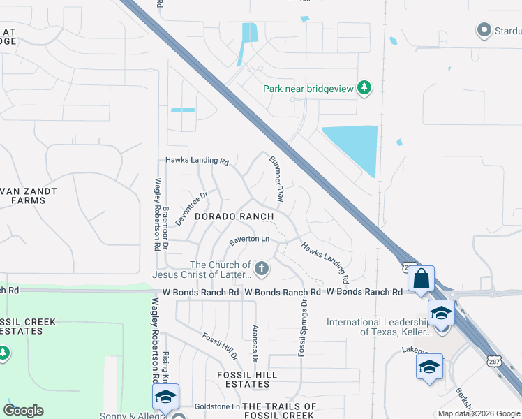 map of restaurants, bars, coffee shops, grocery stores, and more near 410 Baverton Lane in Haslet