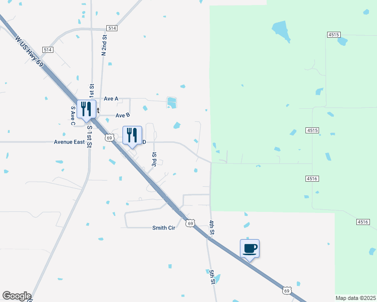 map of restaurants, bars, coffee shops, grocery stores, and more near 458 Avenue D in Point
