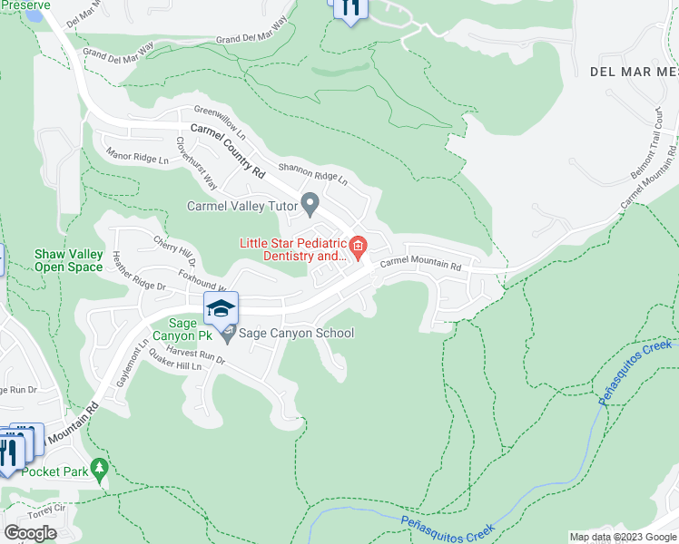 map of restaurants, bars, coffee shops, grocery stores, and more near 5560 Havenridge Way in San Diego