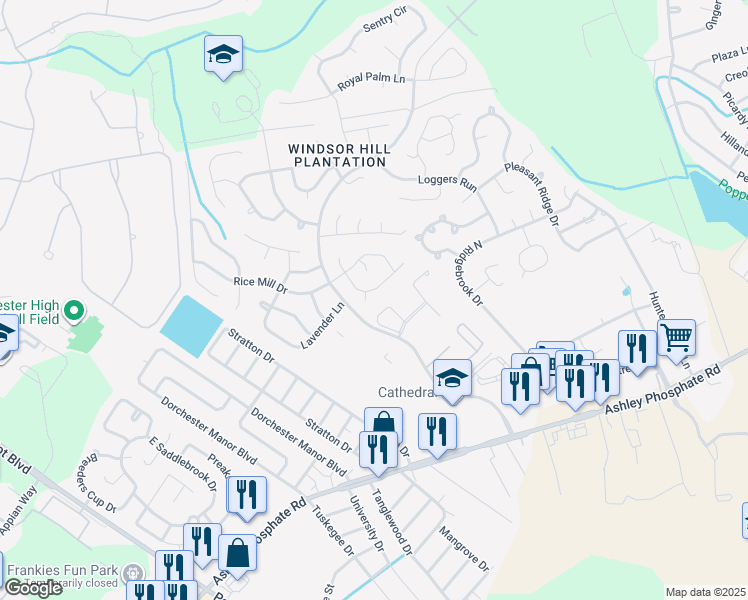 map of restaurants, bars, coffee shops, grocery stores, and more near 8367 Coventry Court in Charleston