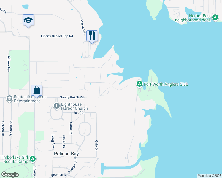 map of restaurants, bars, coffee shops, grocery stores, and more near 6800 Hill Court in Azle