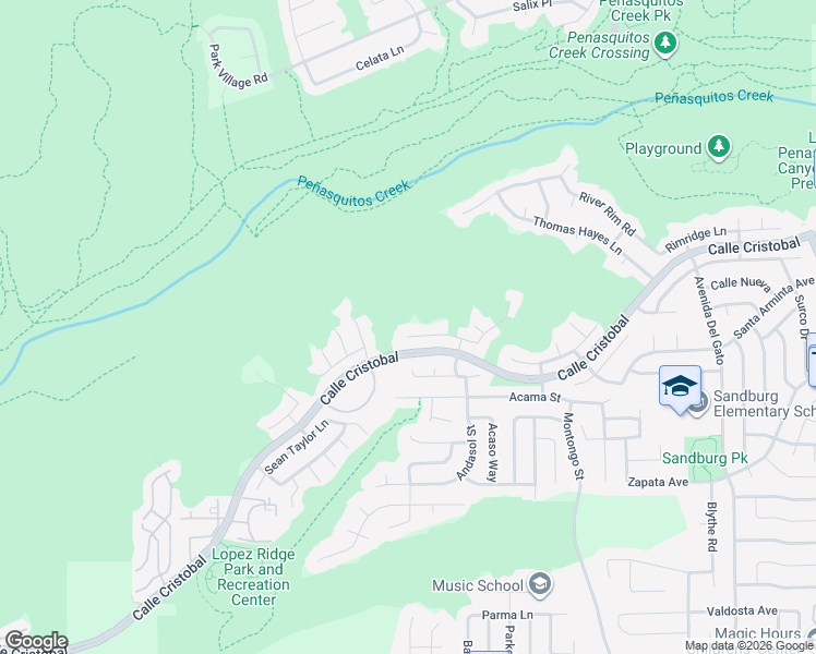 map of restaurants, bars, coffee shops, grocery stores, and more near 7560 Windy Ridge Road in San Diego