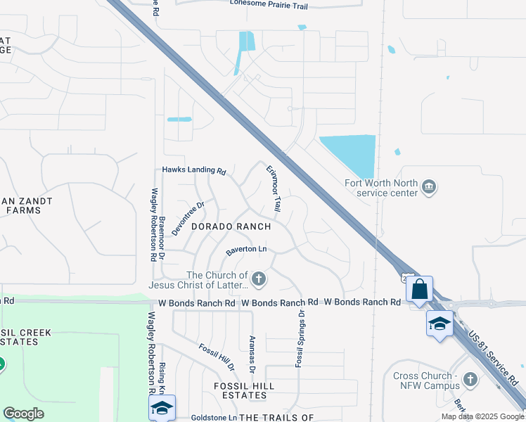 map of restaurants, bars, coffee shops, grocery stores, and more near 500 Ryebury Court in Haslet