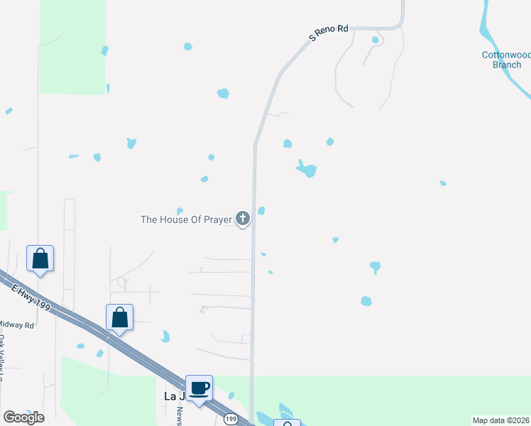 map of restaurants, bars, coffee shops, grocery stores, and more near 1335 South Reno Road in Springtown